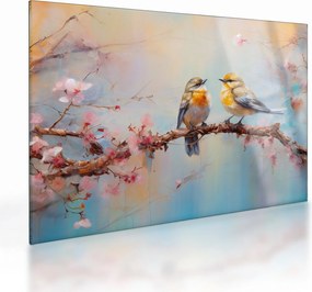 Üveg kép - Lovebirds (70x50 cm)