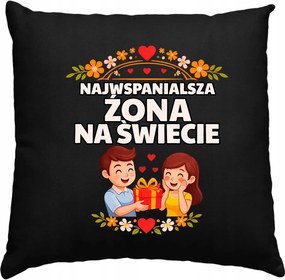 Valentin Napi Ajándék párna Feleségnek, fekete