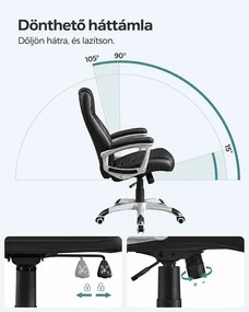 Ergonomikus irodai szék, állítható magasságú forgószék