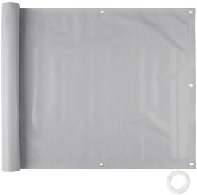 TecTake GmbH 402701 erkély takaró fólia, megerősített fémből készült fűzőlyukakkal, 1. verzió - szürke, 75 cm