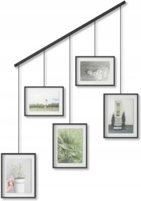 5 db-os képkeret szett, fotóakasztó modern fekete Exhibit