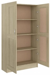 sonoma tölgy színű szerelt fa könyvszekrény 82,5x30,5x150 cm