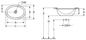 Villeroy & Boch 4A530001 - Aláépíthető mosdó LOOP&FRIENDS 43x29 cm kerámia/fehér