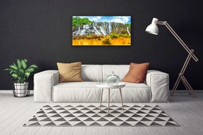 Vászonkép falra Waterfall Fák Természet 140x70 cm