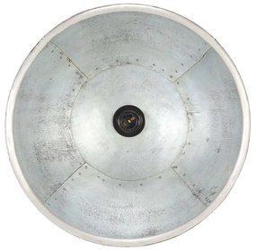 kerek ezüstszínű ipari függőlámpa 25 W 30 cm E27