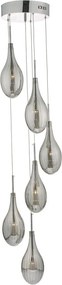 DAR LIGHTING SET6410 SETA Többágú Függesztett Lámpa Füstös, Csiszolt Króm G4 IP20
