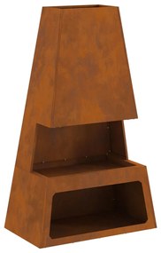 Tüzelőanyag tárolós tűzrakóhely 60x35x100 cm Időjárásálló acél
