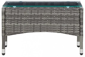 szürke polyrattan dohányzóasztal 60 x 40 x 36 cm