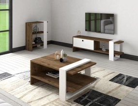 Gaye nappali bútorszett, dió-fehér, 120 cm