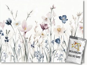 Fotótapéta Flizelina Akvarell Természet Kert Virágok Tavasz 152,5x104 ragasztó