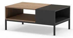 Fekete-natúr színű dohányzóasztal 56x90 cm Cailin – Marckeric