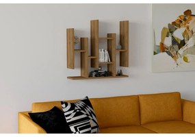 Fali polc Flower - Walnut
