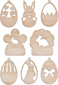 Festhető, Színezhető Húsvéti Tojások Díszek Húsvéti Dekorációk Akasztóval 8db