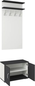 Como előszobafal, Antracit / Fehér, 66 cm