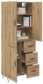 Magasfiú fiókkal 2 pcs Artisan tölgy RÉtegelt fa és üveg