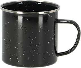 Zománcozott bögre fekete 350ml klasszikus retro stílus kempingezéshez és otthonra