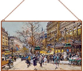 Eugène Galien-Laloue - Paris Boulevard Bonne Nouvelle üvegkép, falikép