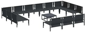 Kerti Kanapé Szett 14 pcs Antracitszürke Acél