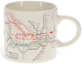 Bézs kerámia bögre 350 ml Heritage Tube Map – Rex London
