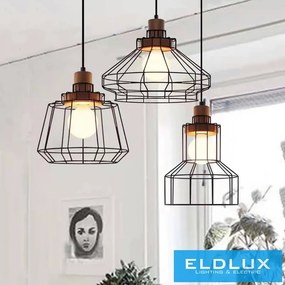 ELDLUX INKJET függeszték E27 fekete