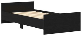 fekete tölgy színű szerelt fa ágykeret matrac nélkül 75x190 cm