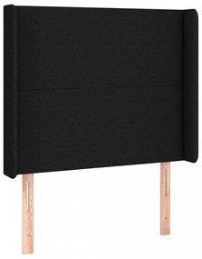 fekete szövet fejtámla szárnyakkal 103x16x118/128 cm