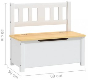 fehér-bézs MDF gyermek tárolópad 60 x 30 x 55 cm