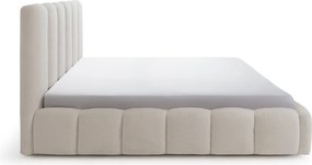 Aura kárpitozott ágy 160x200 ágyneműtartóval - bézs bouclé Quelle 03