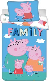 Peppa malac Big Pig Family gyerek, ovis ágyneműhuzat 100×135cm, 40×60 cm