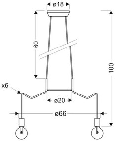Csillár zsinóron BASSO 6xE27/40W/230V fehér