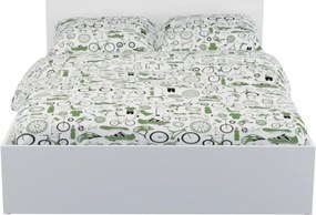 Pietro II NEW Kétszemélyes ágykeret 140x200, ágyráccsal Fehér