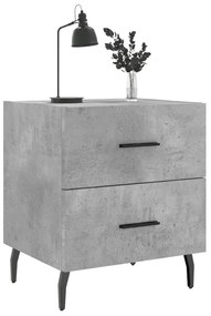 2 db betonszürke szerelt fa éjjeliszekrény 40 x 35 x 47,5 cm