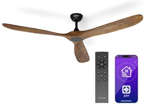Bahama Breeze Smart Mennyezeti ventilátor, masszív fa rotorlapátok, távirányító + vezérlés alkalmazás segítségével