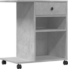 vidaXL betonszürke nyomtatóállvány kerekekkel 60x40x68,5 cm