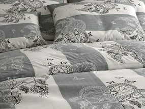 Krepp ágynemű TIRLAN szürke-fehér Ágyneműhuzat mérete: 70 x 90 cm | 140 x 200 cm