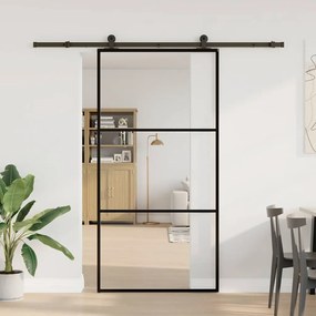 tolóajtó vasalatokkal 102x205 cm ESG üveg&amp;alumínium