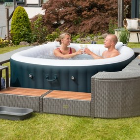Lay-Z-Spa négyzet alakú rattan jakuzzi bútor, 188 cm, szürke