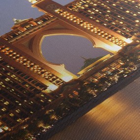 Kép egy épületról Dubajban (órával) (90x30 cm)