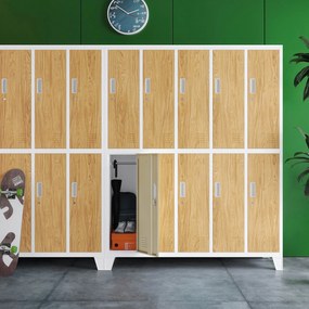 BHP öltözőszekrény fehér/arany tölgy: Eco Design 10 ajtós BARTEK