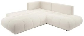 Ágyazható balos L-alakú kárpitozott sarokkanapé ágyneműtartóval ALMADA bézs