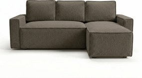 SMART BOUCLE L alakú kihúzható, megfordítható sarokkanapé 232x143 cm, szürkésbarna
