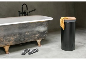 Matt fekete fém szennyeskosár 35 l – Brabantia