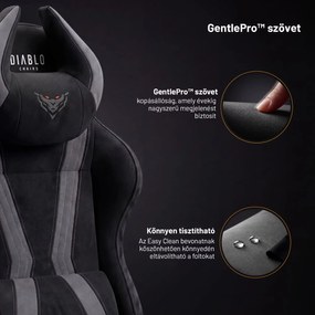 Szövet gamer szék fekete Diablo X-Horn 2.0 Burned Black Normal