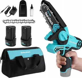 Mini hordozható akkumulátoros láncfűrész 12 V, láncfűrész 2 x 2,0