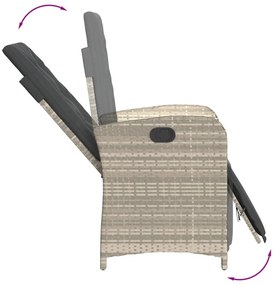 3 részes világosszürke polyrattan bisztrógarnitúra párnákkal