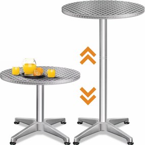 Deuba Alumínium bárasztal Ø60 cm - ezüst