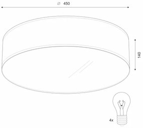 Mennyezeti lámpa SIRJA DOUBLE 4xE27/15W/230V átm. 45 cm krémes