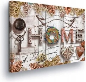 Vászonkép 100x75 Otthon hangulatos meleg család rusztikus vintage szív