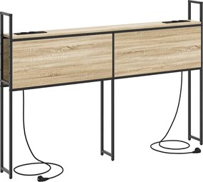 vidaXL Tárolós Fejtámla Töltő Állomással sonoma tölgy 143 x 15 x 98 cm