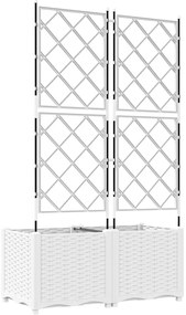 rácsos kert cserép 2 db Fehér 80x40x143 cm